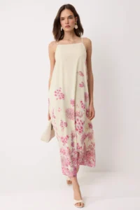 TRENDYOLMİLLA Multicolored Floral Maxi Weaving Dress