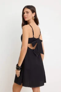 TRENDYOLMİLLA Black Sleeveless buttoned Midi Weaving Dress - Image 4