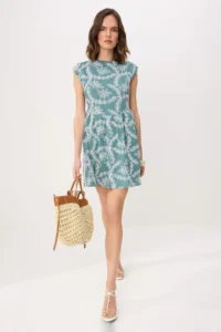 TRENDYOLMİLLA Khaki embroidery Short/Mini Weaving Dress