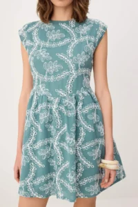 TRENDYOLMİLLA Khaki embroidery Short/Mini Weaving Dress - Image 3