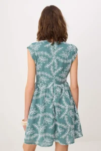 TRENDYOLMİLLA Khaki embroidery Short/Mini Weaving Dress - Image 4