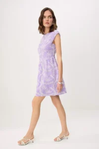 TRENDYOLMİLLA Lilac embroidery Short/Mini Weaving Dress - Image 2