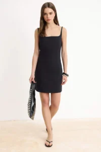 TRENDYOLMİLLA Black Plain Short / Mini Weaving Dress
