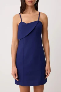 TRENDYOLMİLLA Navy Blue Plain Short / Mini Weaving Dress - Image 3