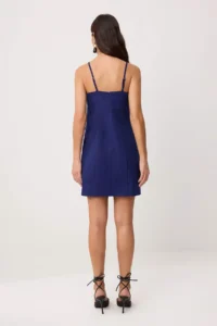 TRENDYOLMİLLA Navy Blue Plain Short / Mini Weaving Dress - Image 4