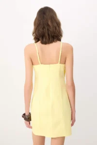 TRENDYOLMİLLA Yellow Yaka Detailed Sleeveless Short / Mini Weaving Dress - Image 4