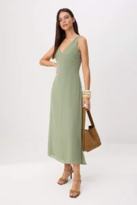 TRENDYOLMİLLA MINT V-neck Maxi Weaving Dress