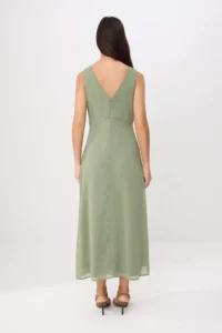 TRENDYOLMİLLA MINT V-neck Maxi Weaving Dress - Image 4