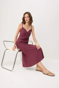 TRENDYOLMİLLA More Sustainable Plum Sleeveless Midi Weaving Dress - Image 2