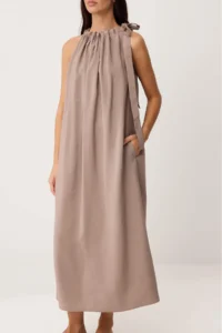 TRENDYOLMİLLA Mink Midi Weaving Dress - Image 3