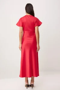 TRENDYOLMİLLA Red Satin Maxi Weaving Dress - Image 4