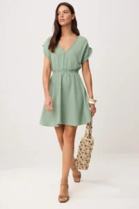 TRENDYOLMİLLA MINT Plain Short/Mini Weaving Dress - Image 2