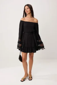 TRENDYOLMİLLA Black Short / Mini  Weaving Dress - Image 2