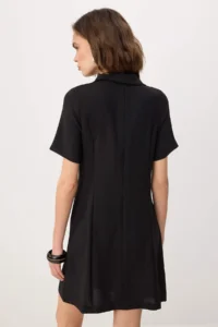 TRENDYOLMİLLA Black Button Detailed Short / Mini Weaving Dress - Image 4