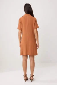 TRENDYOLMİLLA Cinnamon Plain Short / Mini Weaving Dress - Image 4