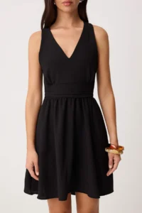 TRENDYOLMİLLA Black Plain Short/Mini Weaving Dress - Image 2