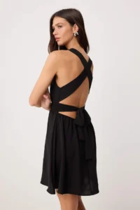 TRENDYOLMİLLA Black Plain Short/Mini Weaving Dress - Image 4