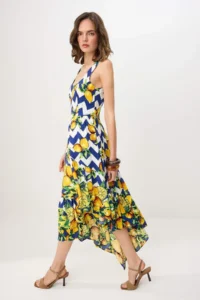 TRENDYOLMİLLA Multicolored Lemon Patterned Midi Weaving Dress - Image 2