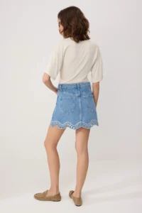 TRENDYOLMİLLA Mavi embroidery Detailed Mini DENIM Skirt - Image 4