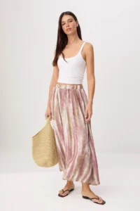 TRENDYOLMİLLA Pink gradient Patterned LONG Maxi Lined Skirt