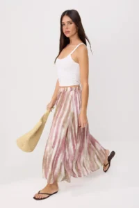 TRENDYOLMİLLA Pink gradient Patterned LONG Maxi Lined Skirt - Image 2