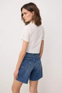 TRENDYOLMİLLA WHITE Ruffle Detailed Zippered Lightweight Crop Shirt - Image 4