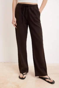 TRENDYOLMİLLA Brown Elastic Waist Tencel Blended High Waist Wide Leg jeans - Image 3