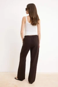 TRENDYOLMİLLA Brown Elastic Waist Tencel Blended High Waist Wide Leg jeans - Image 4