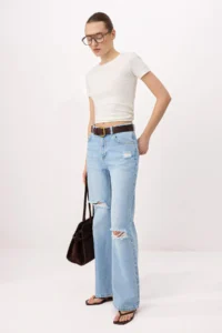 TRENDYOLMİLLA Mavi Split Detailed High Waist Wide Leg jeans - Image 2