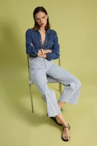 TRENDYOLMİLLA Multicolored Striped High Waist Wide Leg jeans - Image 2