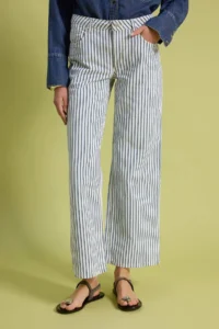 TRENDYOLMİLLA Multicolored Striped High Waist Wide Leg jeans - Image 3