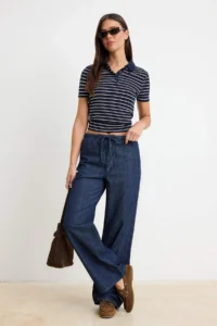 TRENDYOLMİLLA DARK BLUE High Waist jeans