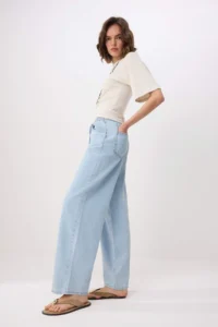 TRENDYOLMİLLA Light Blue Loose Regular Waist Wide Leg jeans - Image 2