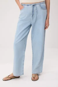 TRENDYOLMİLLA Light Blue Loose Regular Waist Wide Leg jeans - Image 3