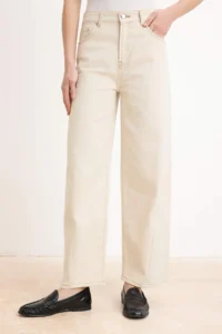 TRENDYOLMİLLA Ecru High Waist Stitching Detailed barrel jeans - Image 3