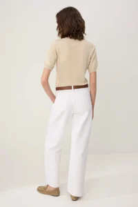 TRENDYOLMİLLA WHITE Arched High Waist Wide Leg Wide Leg 100% Cotton Non-Stretch jeans - Image 4