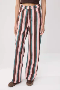 TRENDYOLMİLLA Multicolored Striped High Waist Wide Leg jeans - Image 3