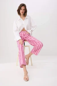 TRENDYOLMİLLA Multicolored Striped High Waist Baggy jeans - Image 2