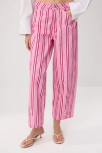 TRENDYOLMİLLA Multicolored Striped High Waist Baggy jeans - Image 3
