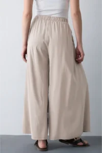 TRENDYOLMİLLA Stone Wide Leg Modal Printed Skirt Look Pants - Image 3