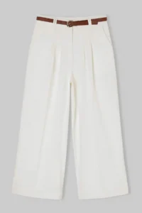 TRENDYOLMİLLA WHITE Arched Pili Detailed Weaving Gabardine Pants - Image 5