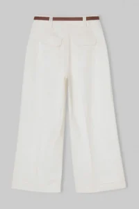 TRENDYOLMİLLA WHITE Arched Pili Detailed Weaving Gabardine Pants - Image 6
