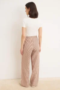 TRENDYOLMİLLA Brick Red Gingham Wide Leg/Wide Leg Pants - Image 4