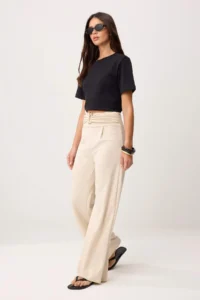 TRENDYOLMİLLA Stone Carrot/Salwar Accessory Detailed Regular Waist Pipe Both Soft Touch Knitting Pants