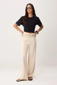 TRENDYOLMİLLA Stone Carrot/Salwar Accessory Detailed Regular Waist Pipe Both Soft Touch Knitting Pants - Image 2