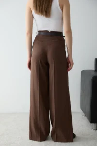 TRENDYOLMİLLA Brown Modal Arched Wide Leg Pants - Image 4