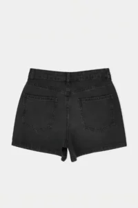 TRENDYOLMİLLA Anthracite High Waist 100% Cotton DENIM City Shorts - Image 2