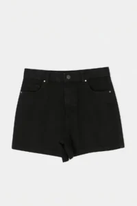 TRENDYOLMİLLA Black High Waist 100% Cotton DENIM City Shorts