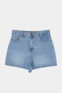 TRENDYOLMİLLA Mavi High Waist 100% Cotton DENIM City Shorts
