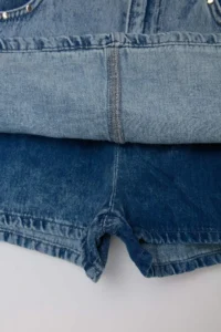 TRENDYOLMİLLA Limited Edition Blue Trok Detailed DENIM Shorts Skirt - Image 2